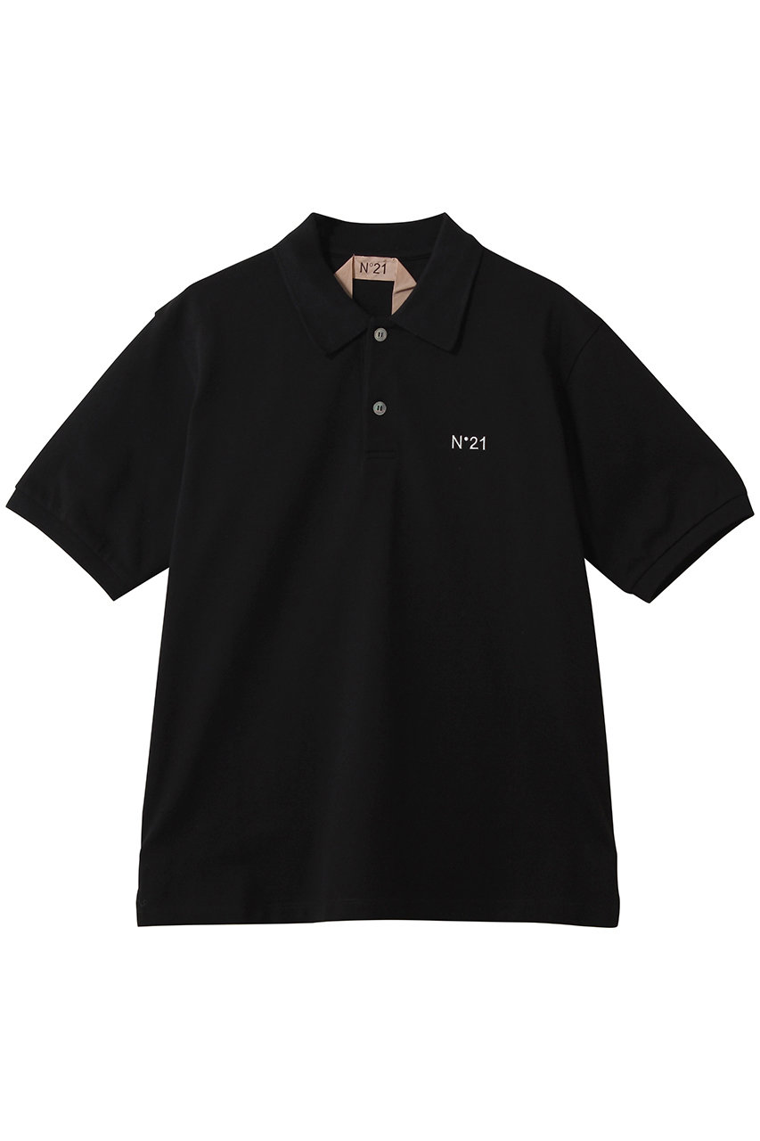 ヌメロ ヴェントゥーノ/N°21のポイントロゴ ポロシャツ(ブラック/26S-F021-6350)