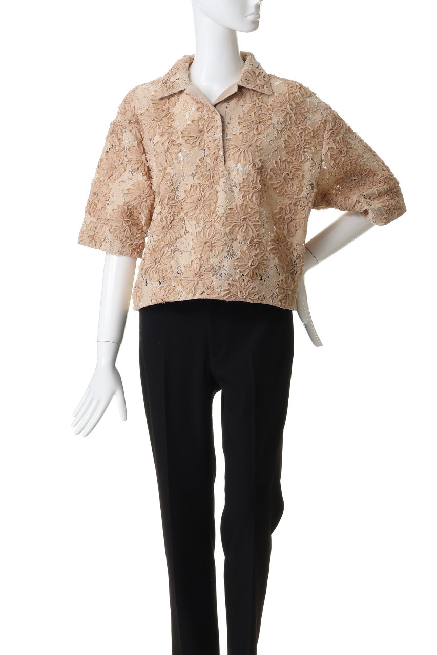 N°21(ヌメロ ヴェントゥーノ)｜フラワーエンブロイダリーポロシャツ