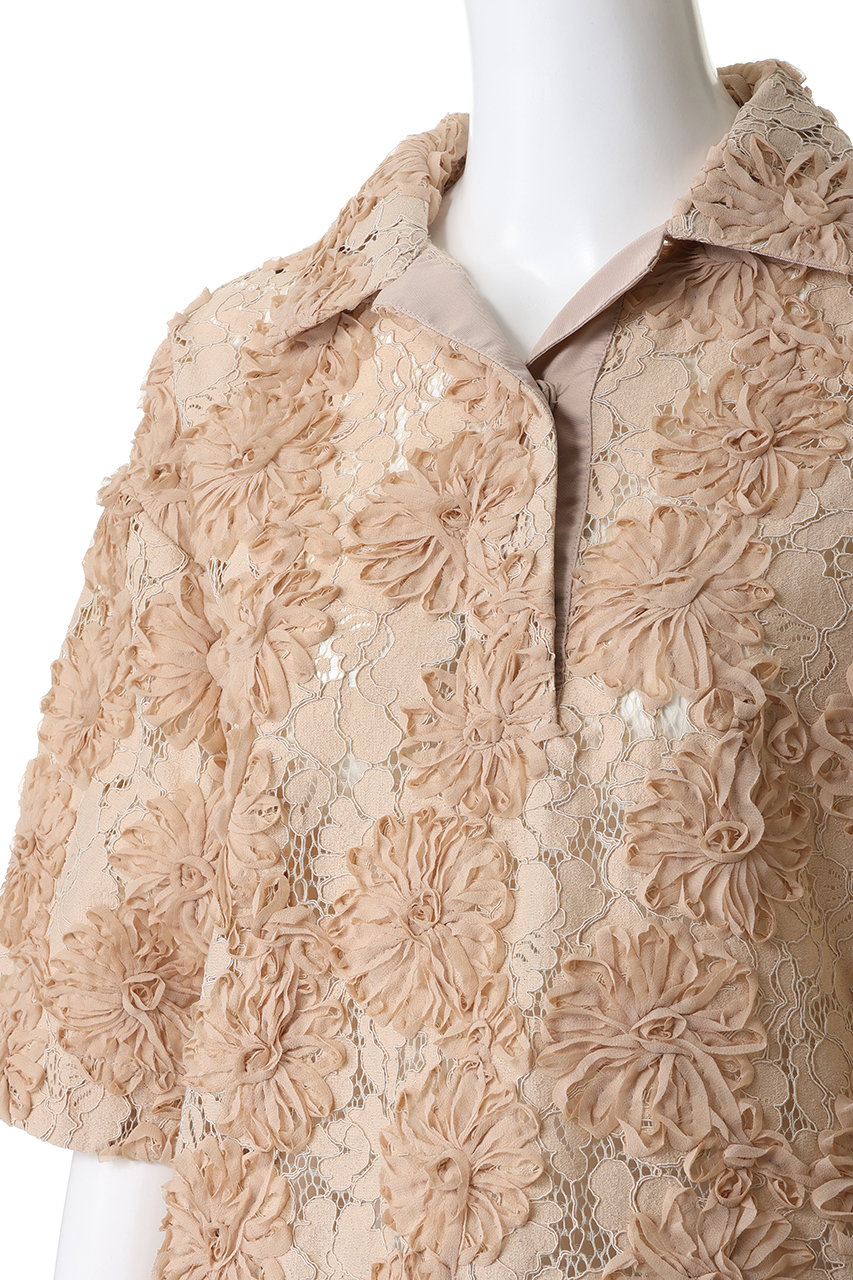 N°21(ヌメロ ヴェントゥーノ)｜フラワーデザインブラウス/ピンク の