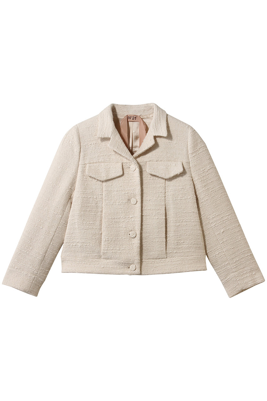 ヌメロ ヴェントゥーノ/N°21のツイード ショート ジャケット(ベージュ/26S-L081-0248)