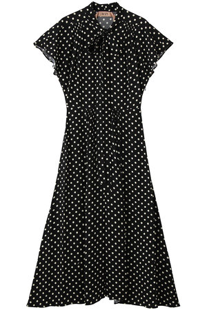 ヌメロ ヴェントゥーノ/N°21のドット プリント ドレス(110500/110503)