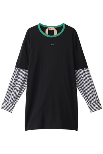 SALE 【50%OFF】 N°21 ヌメロ ヴェントゥーノ ミニロゴシャツスリーブトップス 黒