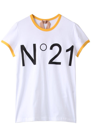 N°21 ヌメロ ヴェントゥーノ ロゴTシャツ 白