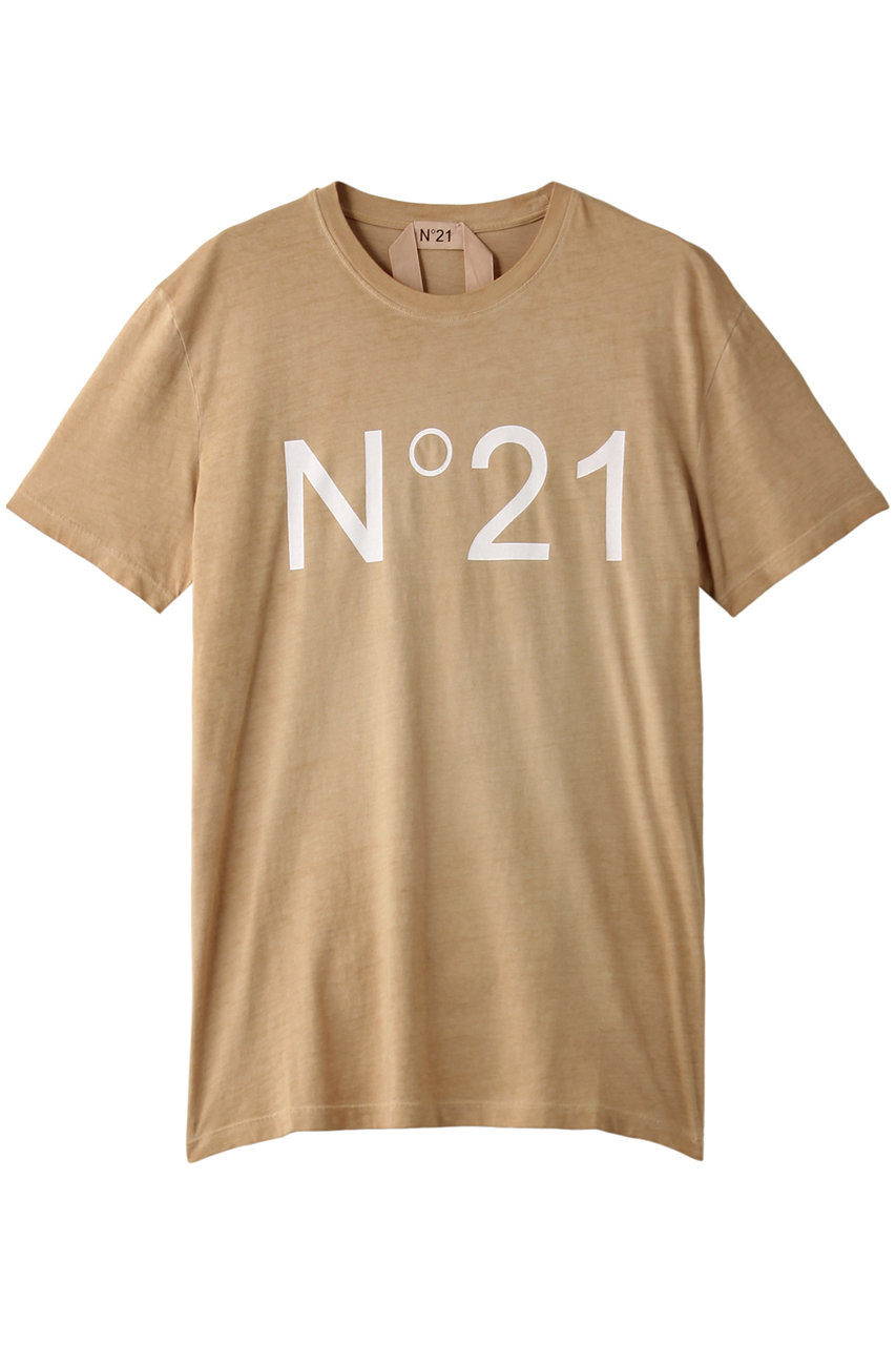 N°21 ヌメロ ヴェントゥーノ ロゴTシャツ ベージュ