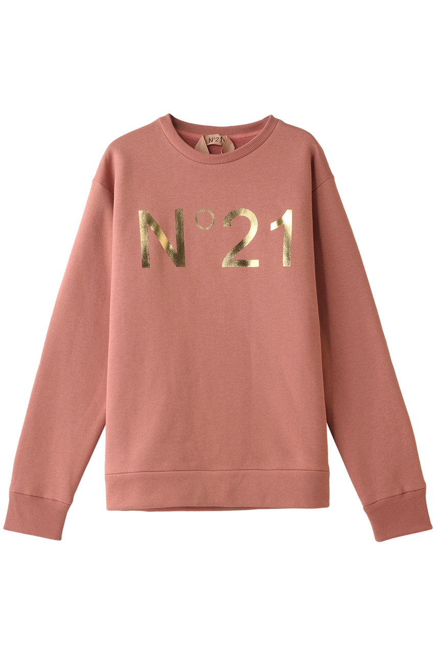 N°21 ヌメロ ヴェントゥーノ 箔ロゴプルオーバー ピンク