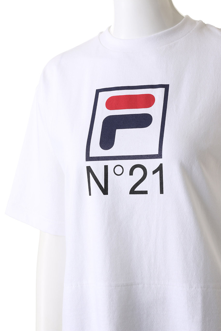 N 21 N 21 Fila ロゴtシャツ ホワイト の通販 Elleshop エル ショップ