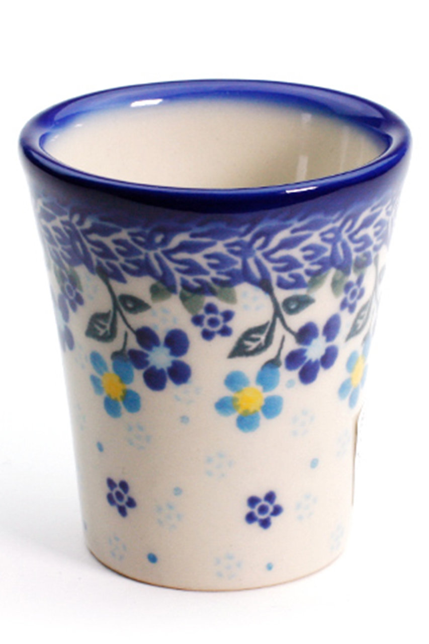 ポーリッシュポタリー/Polish Potteryのワインカップ(ブルー/V059-B253)