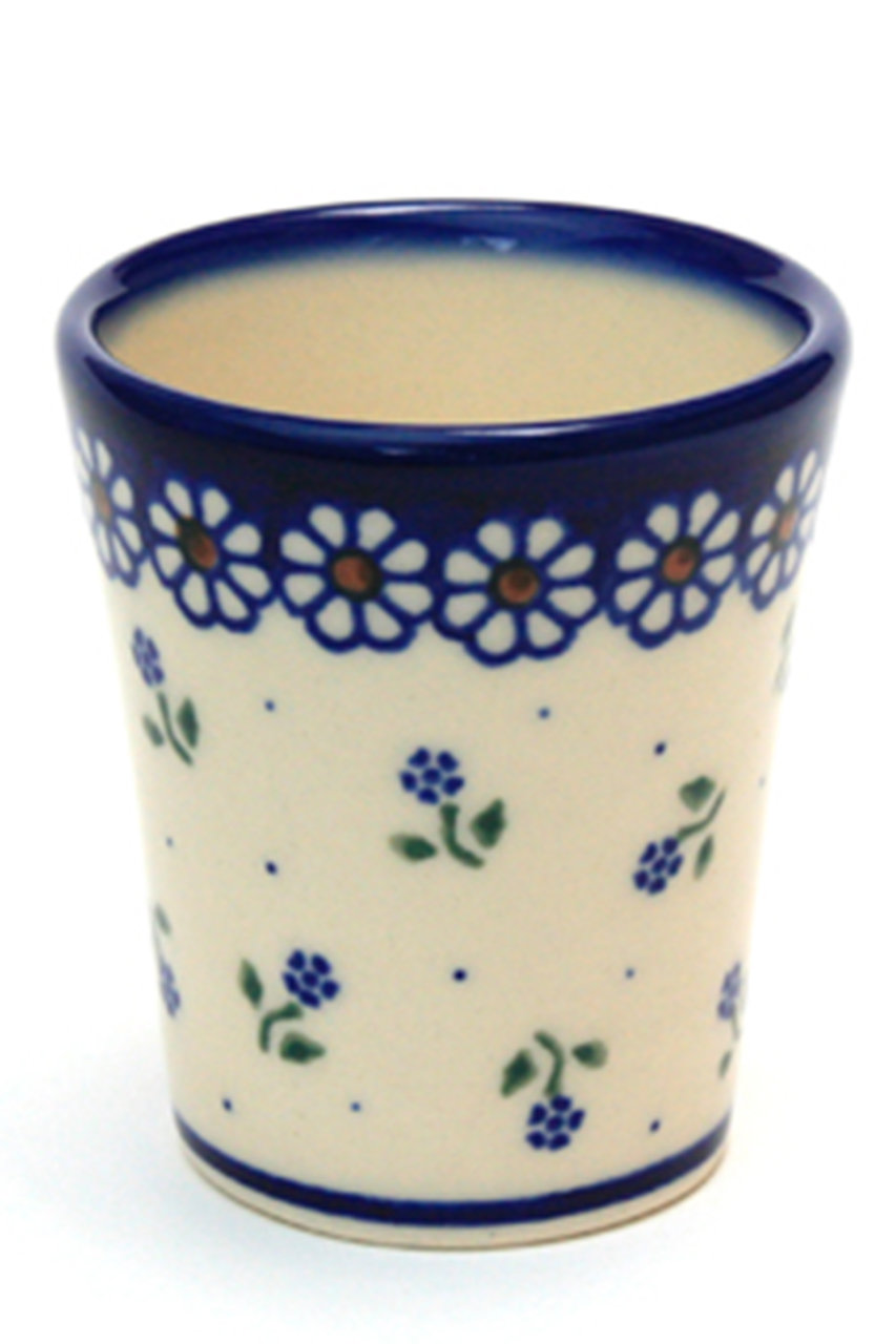 ポーリッシュポタリー/Polish Potteryのワインカップ(ブルー/V059-C022)