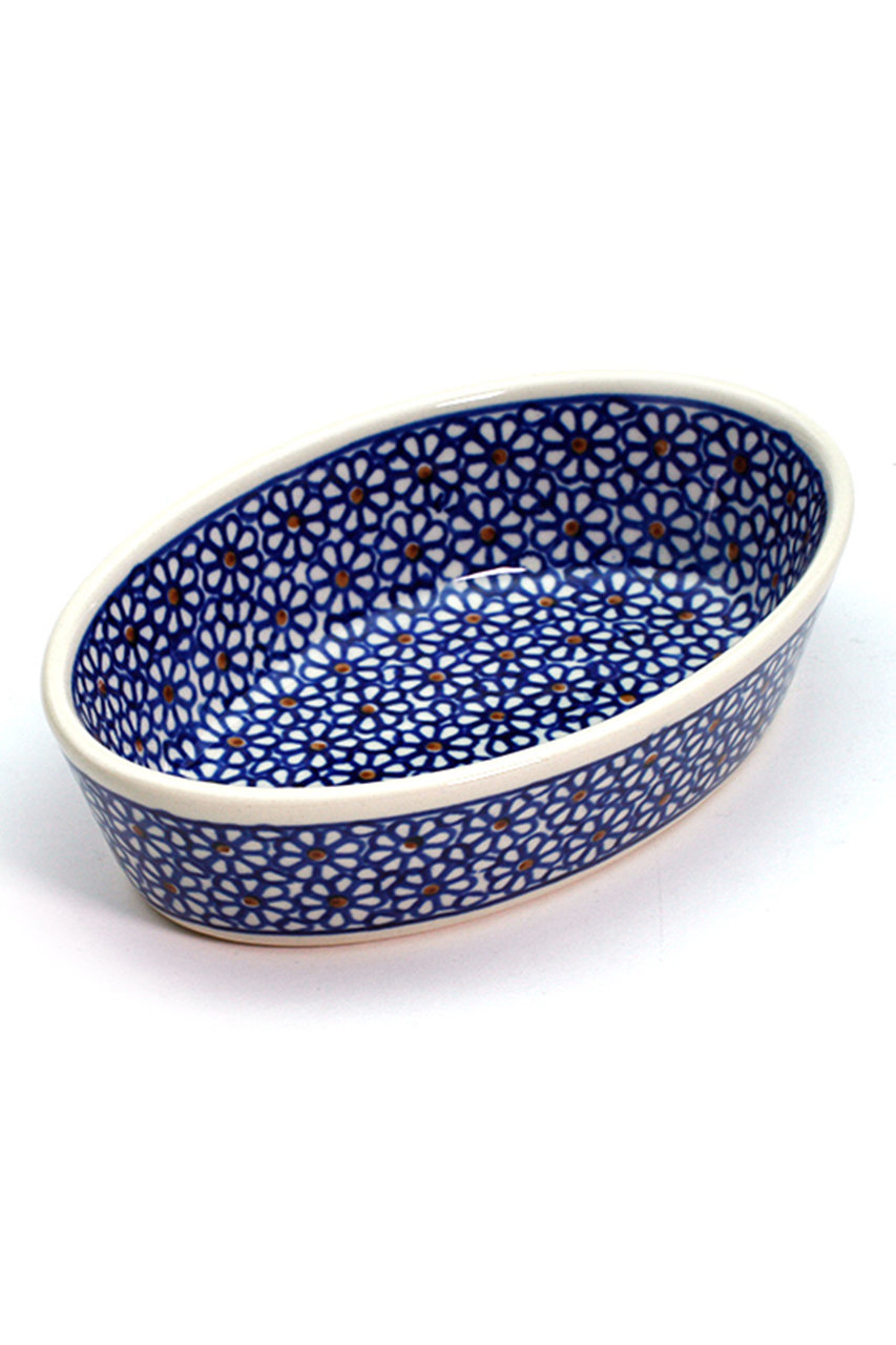 Polish Pottery オーブン皿・オーバル・ミニ (ブルー) ポーリッシュポタリー ELLE SHOPの画像