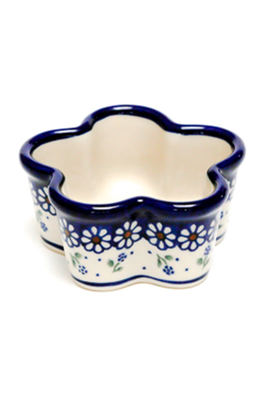 ポーリッシュポタリー/Polish Potteryのお花ボウル(ブルー/V407-C022)