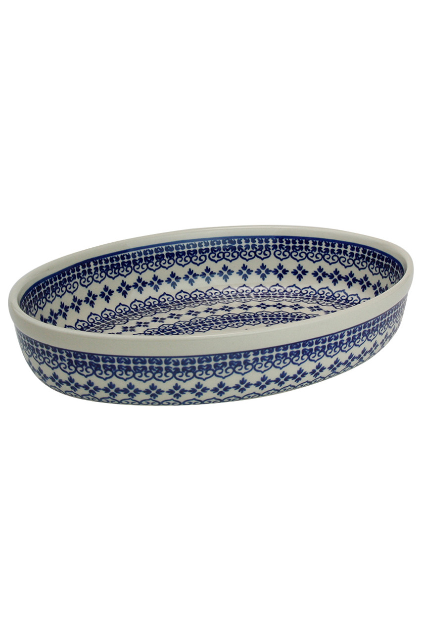ポーリッシュポタリー/Polish Potteryのオーブン皿・オーバル・大(ブルー/Z349-922)