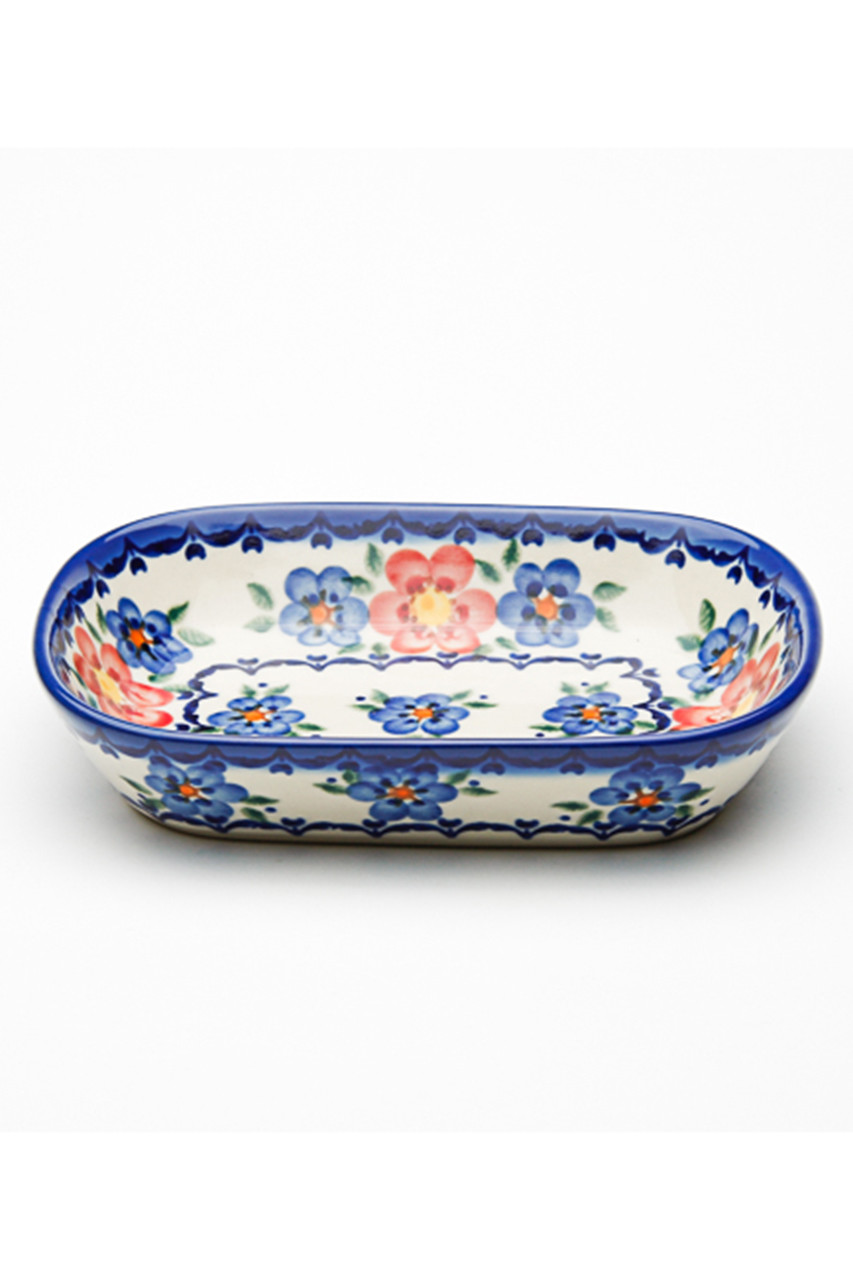 ポーリッシュポタリー/Polish Potteryのオリーブ皿(ブルー/V172-U072)