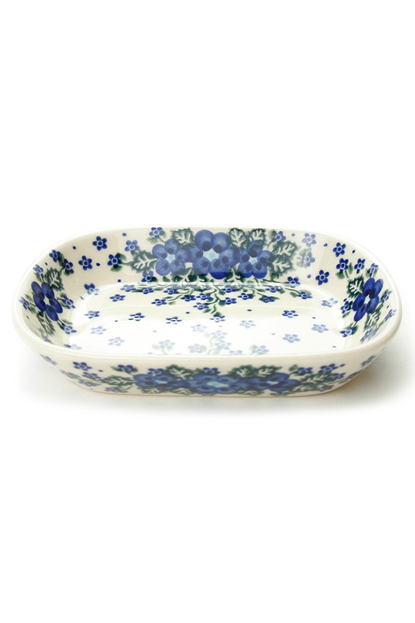 ポーリッシュポタリー/Polish Potteryのオリーブ皿(ブルー/V172-U420)
