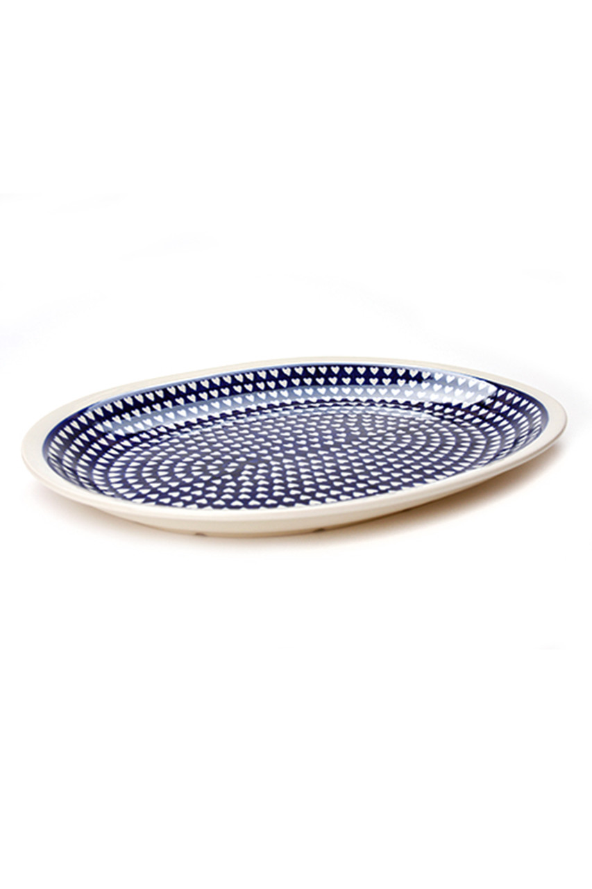 ポーリッシュポタリー/Polish Potteryのオーバル大皿(ブルー/Z1007-1044)