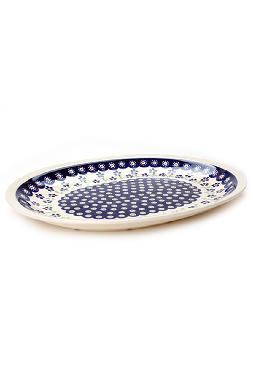 ポーリッシュポタリー/Polish Potteryのオーバル大皿(ブルー/Z1007-912)