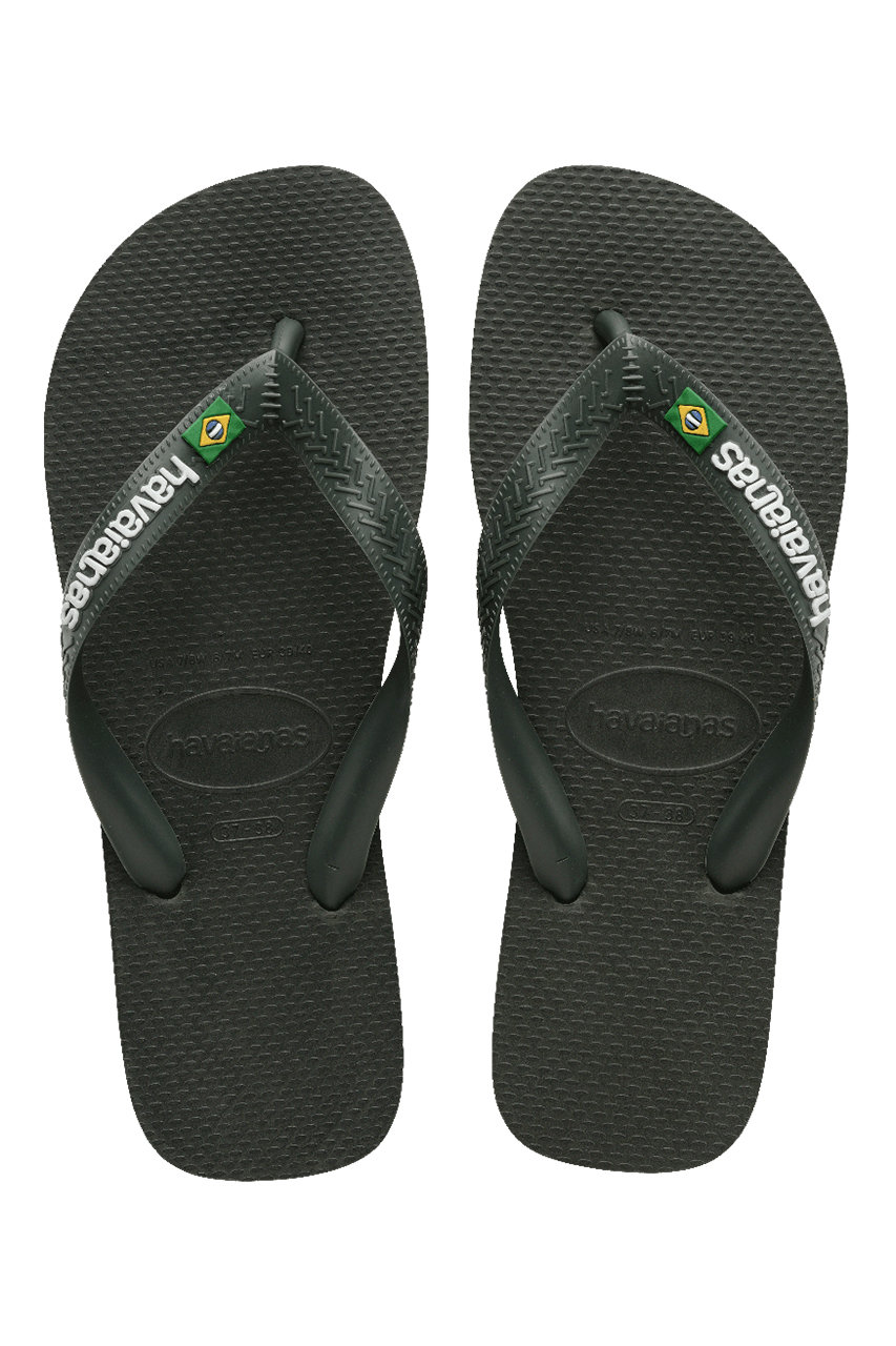 havaianas Brasil logo ビーチサンダル (グリーンオリーブ, 434(28cm)) ハワイアナス ELLE SHOP