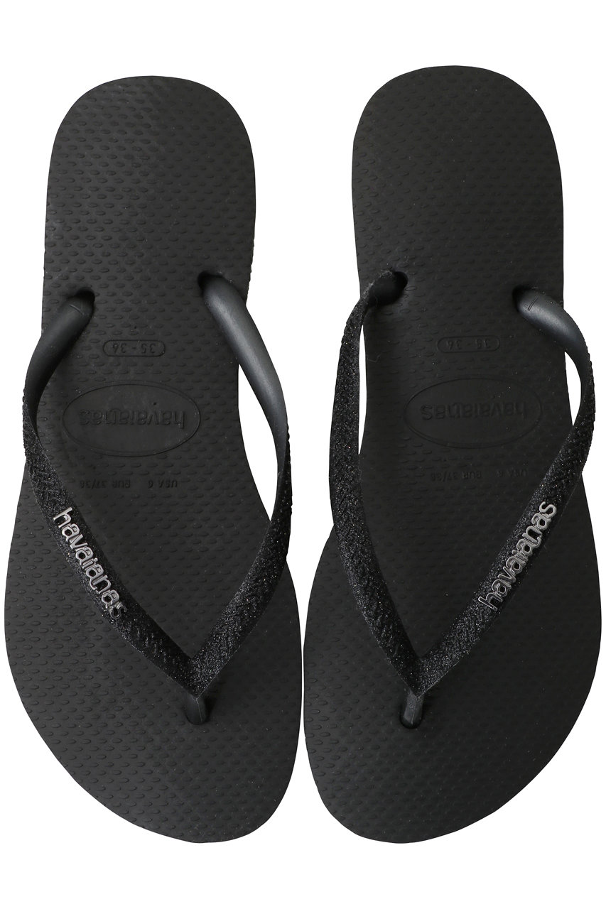 havaianas SLIM GLITTER II ビーチサンダル (ブラック, 390(25/26)) ハワイアナス ELLE SHOP havaianas SLIM GLITTER II ビーチサンダル (ブラック, 390(25/26)) ハワイアナス ELLE SHOP