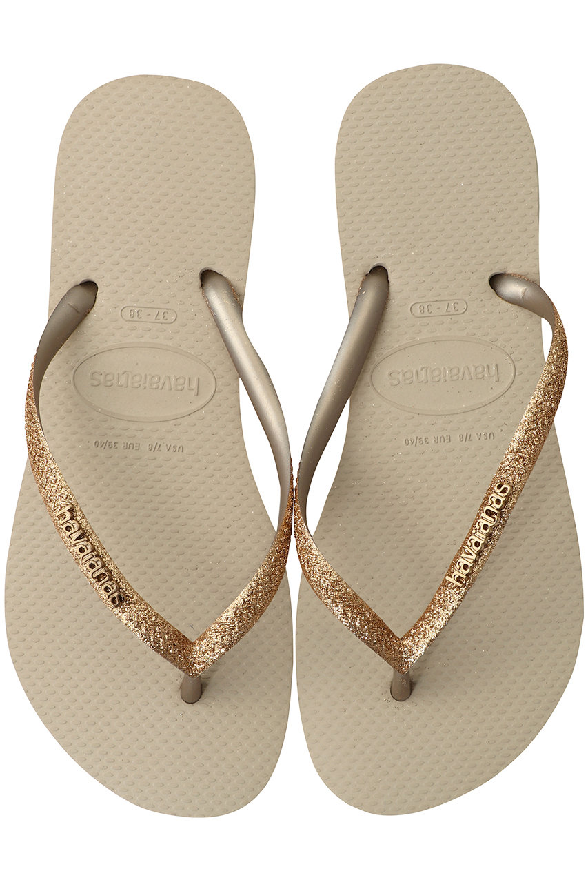 havaianas SLIM GLITTER II ビーチサンダル (サンド×ゴールデンライト, 334(22.5)) ハワイアナス ELLE SHOP havaianas SLIM GLITTER II ビーチサンダル (サンド×ゴールデンライト, 334(22.5)) ハワイアナス ELLE SHOP