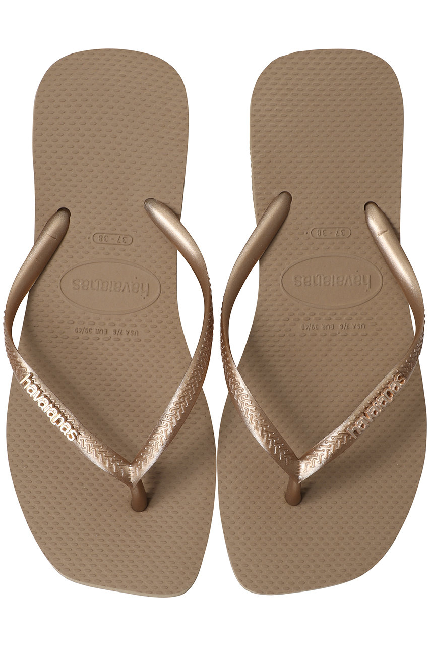 havaianas SLIM SQUARE LOGO METALLIC ビーチサンダル (ローズゴールド, 378(24/25)) ハワイアナス ELLE SHOP havaianas SLIM SQUARE LOGO METALLIC ビーチサンダル (ローズゴールド, 378(24/25)) ハワイアナス ELLE SHOP