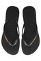 【予約販売】SLIM LOGO METALLIC ビーチサンダル ハワイアナス/havaianas ブラック×ゴールデン