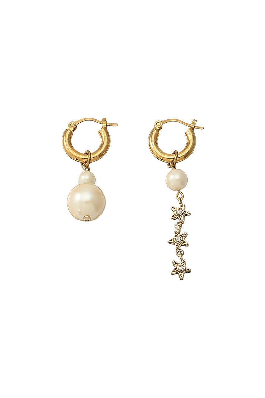 ADER. bijoux アデル ビジュー 【ELLE SHOP限定】STAR 2way アシンメトリーフープピアス ゴールド