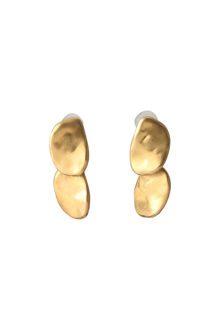 ADER. bijoux アデル ビジュー GOUTTE ダブルメタルイヤリング ゴールド