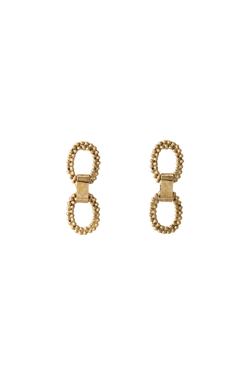 ADER. bijoux アデル ビジュー CUTSTEEL ダブルチェーンピアス ゴールド
