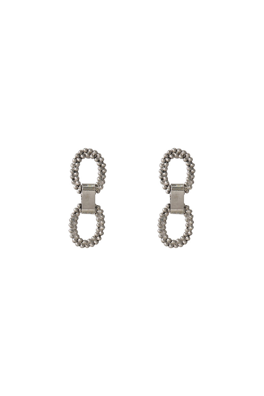 ADER. bijoux アデル ビジュー CUTSTEEL ダブルチェーンピアス シルバー