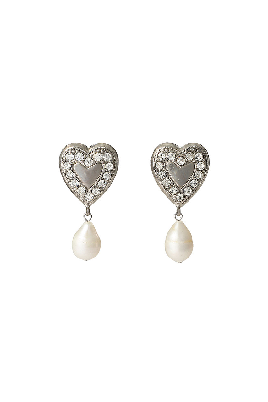 ADER. bijoux アデル ビジュー HEART パールイヤリング シルバー