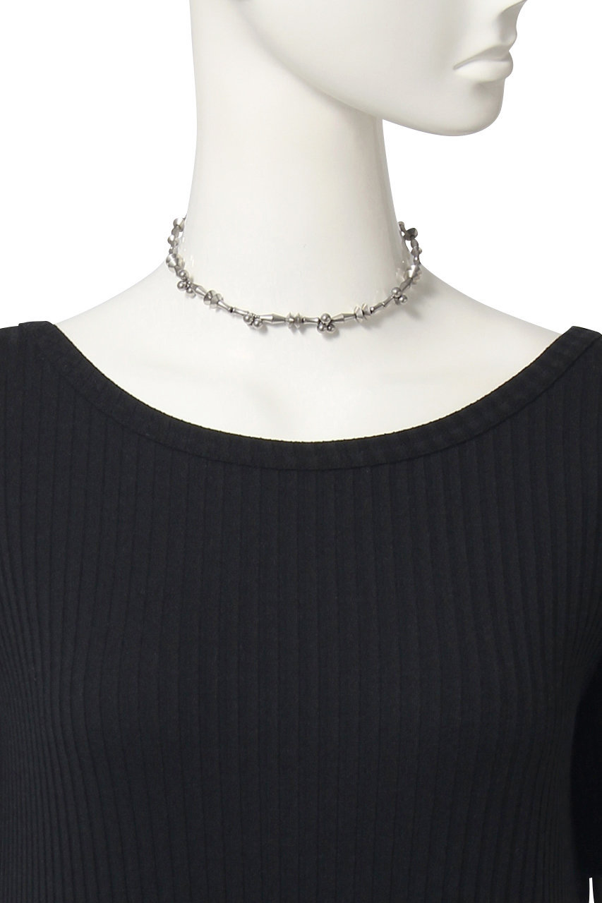 Ader Bijoux アデル ビジュー La Terre メタルビーズネックレス シルバー の通販 Elleshop エル ショップ