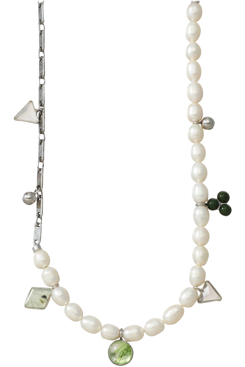 アデル ビジュー/ADER.bijouxのGEM stone pearl mix short ネックレス(シルバー/41295111)