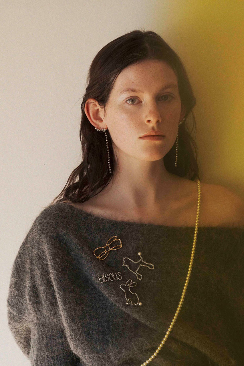 ADER.bijoux(アデル ビジュー)｜CUTSTEEL ribbon ブローチ/ゴールド の