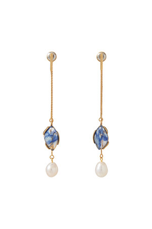 アデル ビジュー/ADER.bijouxのLIGNE DE FUITE pearl long ピアス(150100/150101)