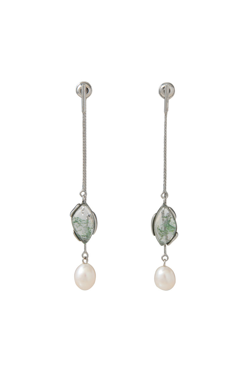 アデル ビジュー/ADER.bijouxのLIGNE DE FUITE pearl long ピアス(シルバー/61295004)