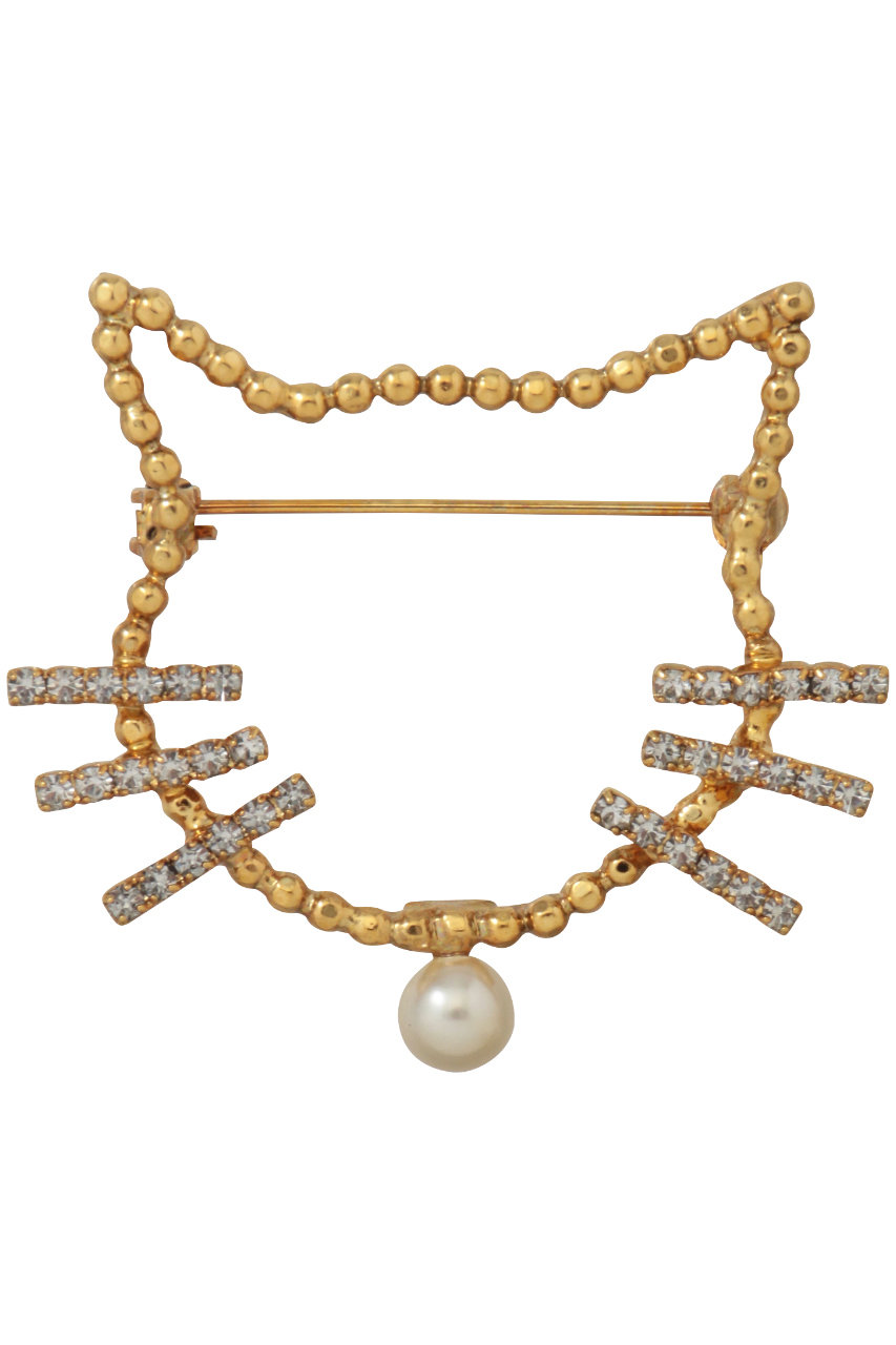ADER.bijoux CRYSTAL cat ブローチ (ゴールド, F) アデル ビジュー ELLE SHOP