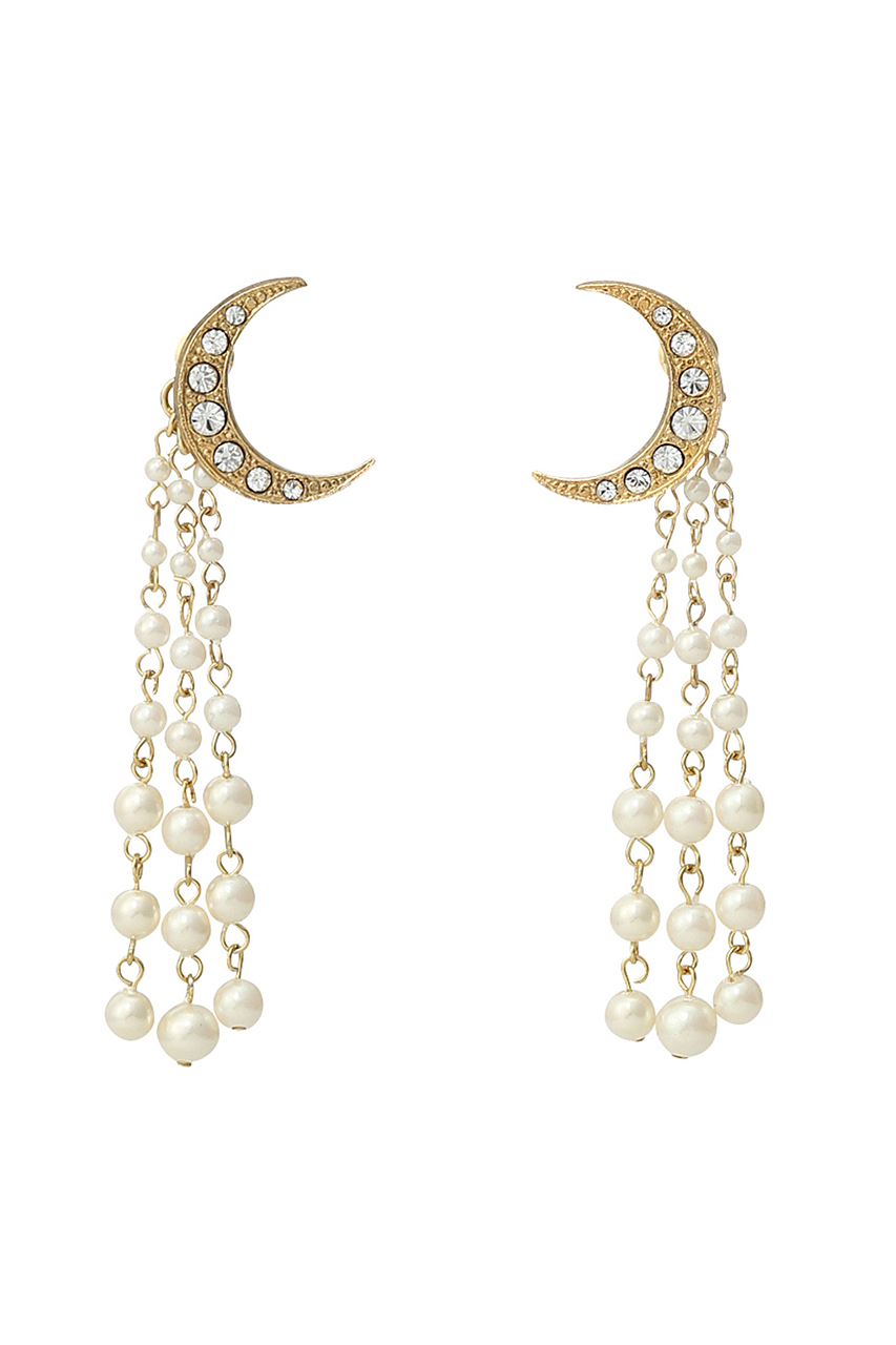 ADER. bijoux アデル ビジュー MOON パールフリンジピアス ゴールド