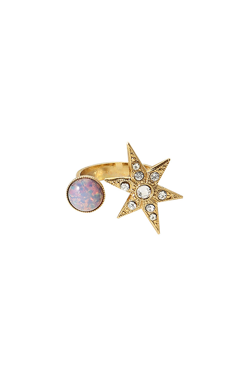 ADER. bijoux アデル ビジュー MOON&STAR カボションリング ゴールド(スター)