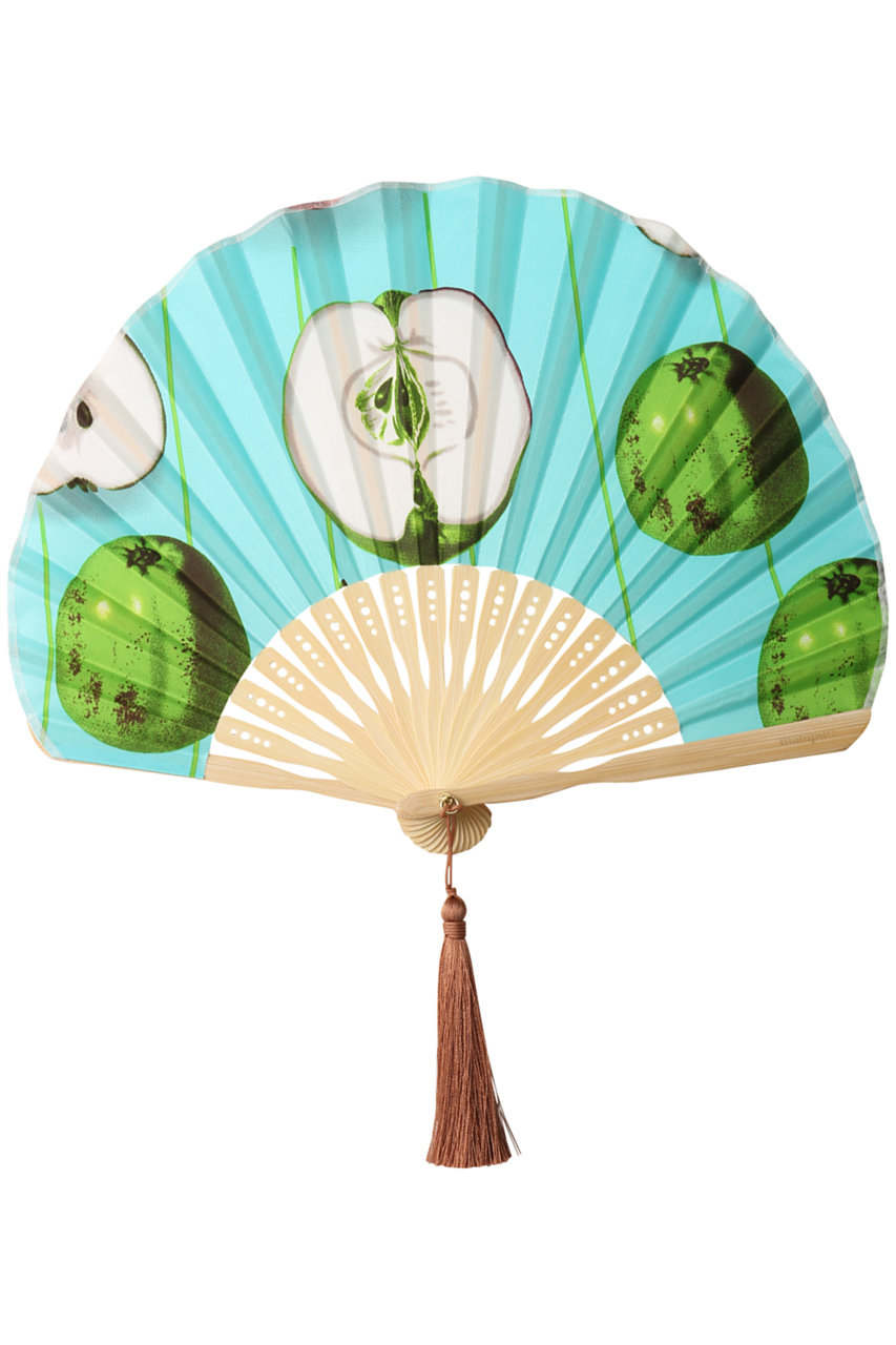 SALE 【20%OFF】 manipuri マニプリ アップル柄扇子 グリーン