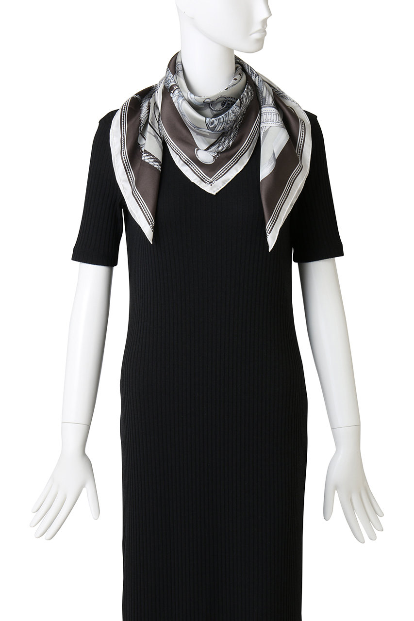 manipuri(マニプリ)｜シルクスカーフ（88×88）/グレー（ジョッキー