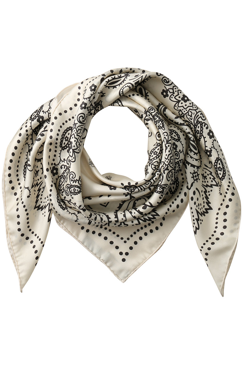 manipuri シルクスカーフ（88×88） (オフホワイト（カレイドバンダナ）, F) マニプリ ELLE SHOP