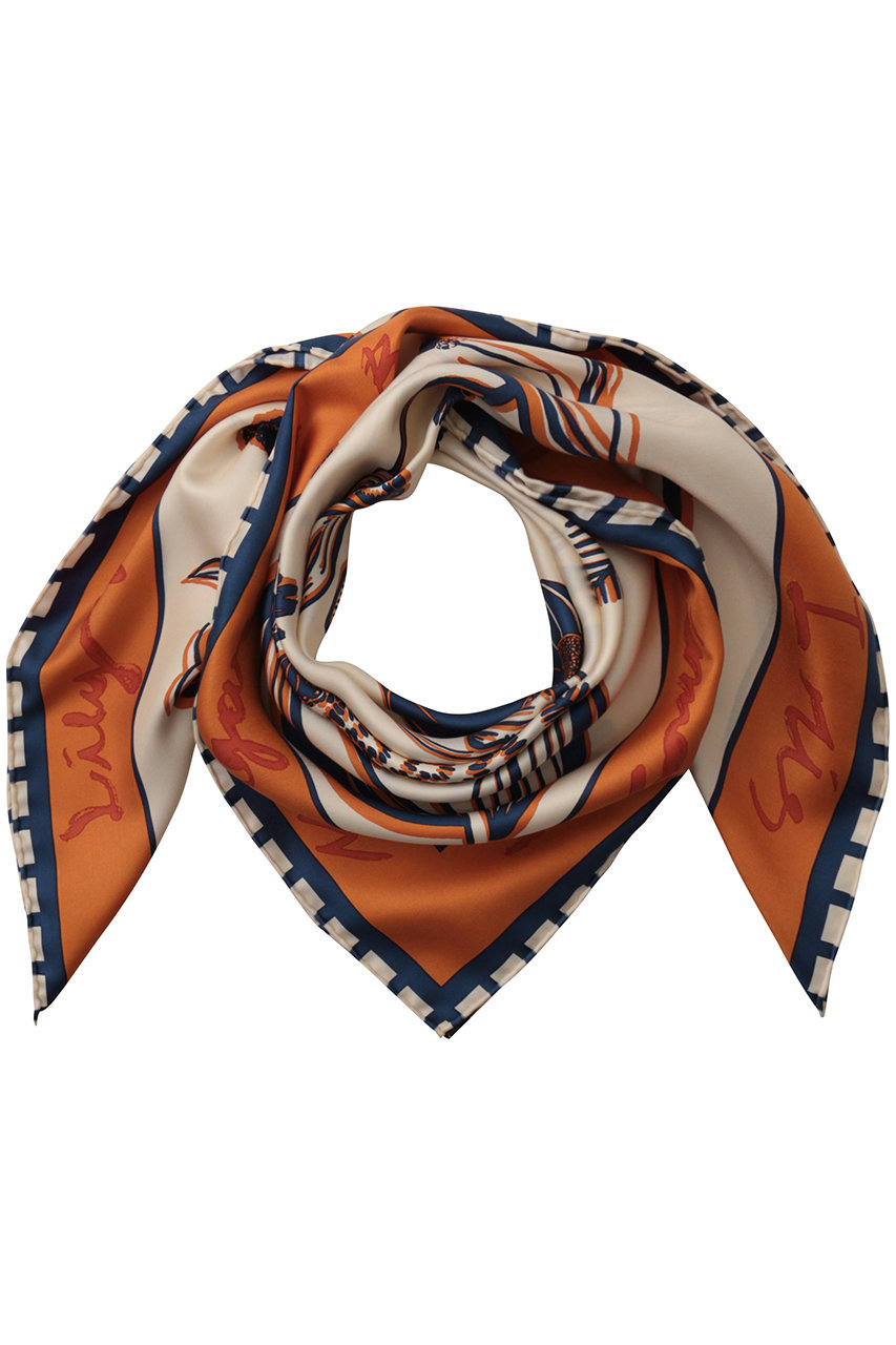 マニプリ/manipuriのシルクスカーフ（88×88）(オレンジ（フローラ）/0161330113)