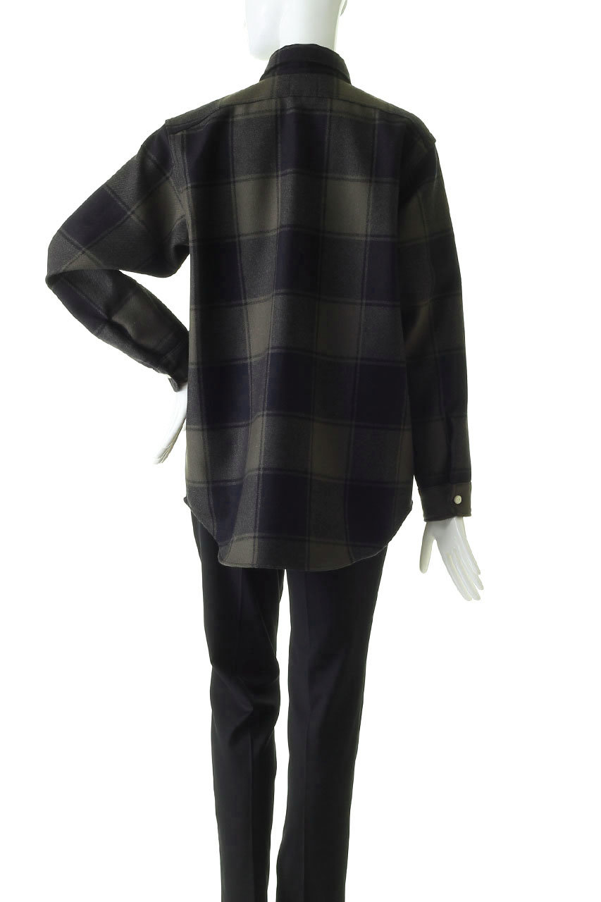 Madisonblue マディソンブルー Hampton ウールチェックシャツ チェックカーキ の通販 Elleshop エル ショップ