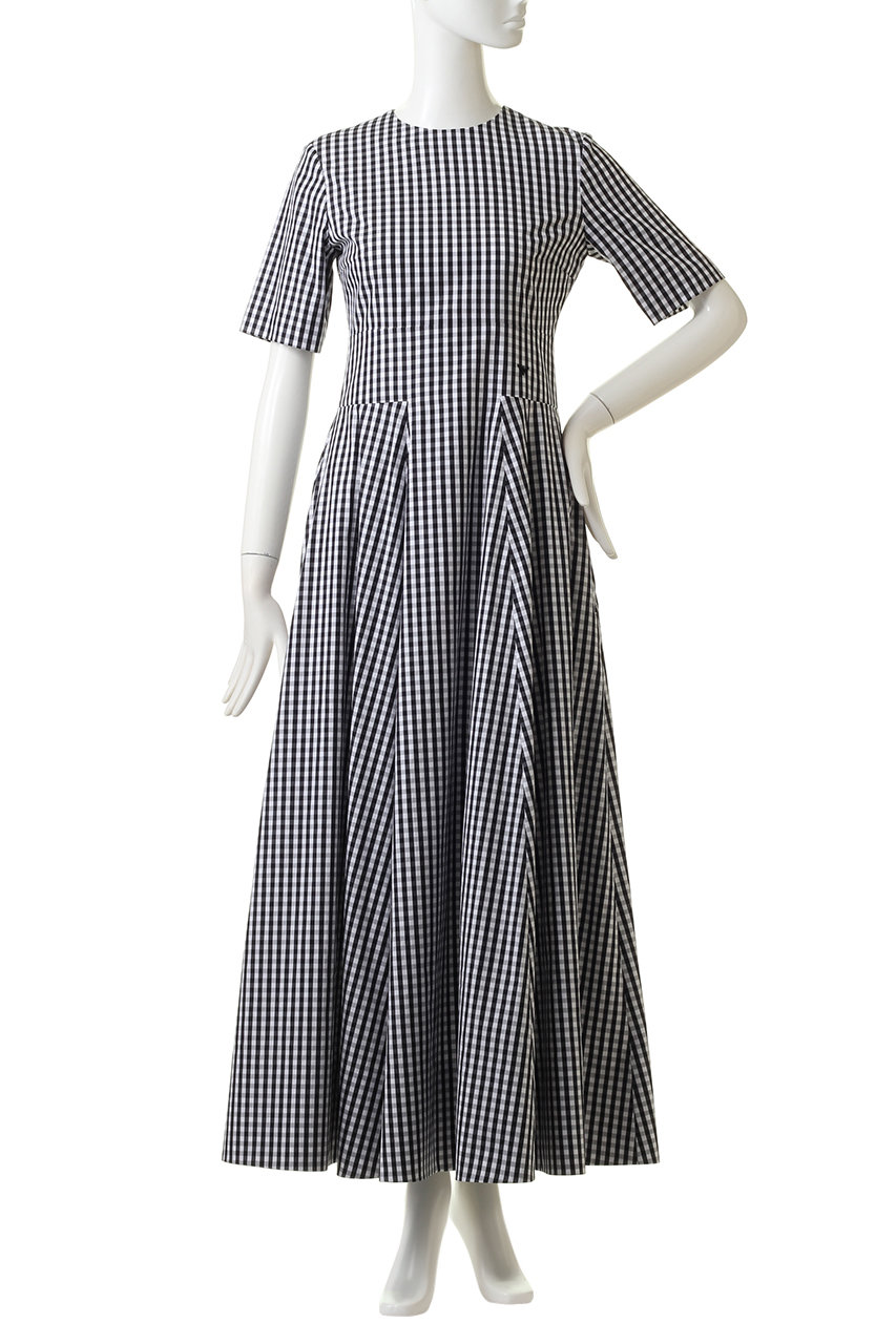 Madisonblue マディソンブルー ギンガムチェックフィットアンドフレアワンピース チェックブラック の通販 Elleshop エル ショップ