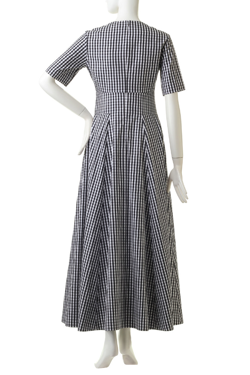 Madisonblue マディソンブルー ギンガムチェックフィットアンドフレアワンピース チェックブラック の通販 Elleshop エル ショップ