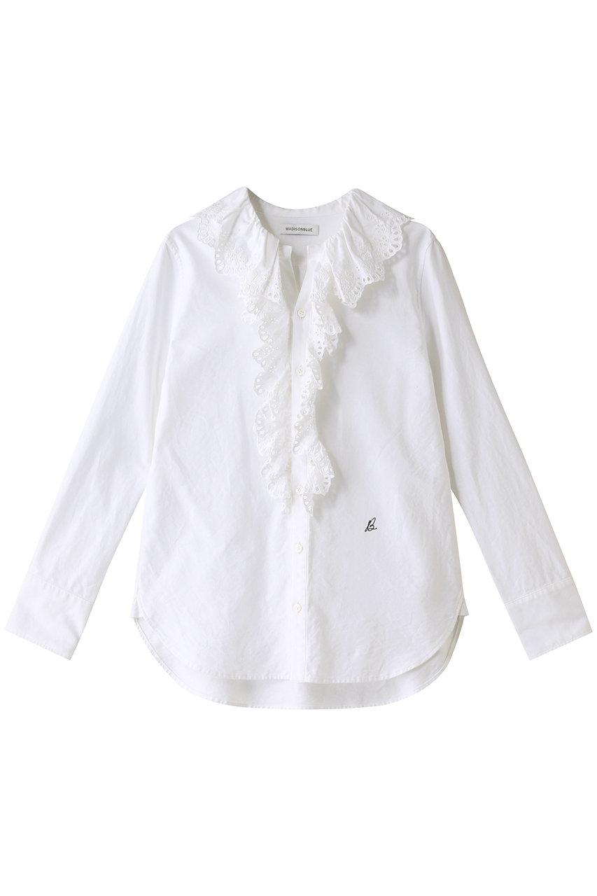 MADISONBLUE エンブロイダリーレースシャツ (ホワイト, 01(S)) マディソンブルー ELLE SHOP