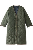 キルティングノーカラーコート