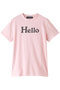 HELLOクルーネックコットンTシャツ マディソンブルー/MADISONBLUE ピンク