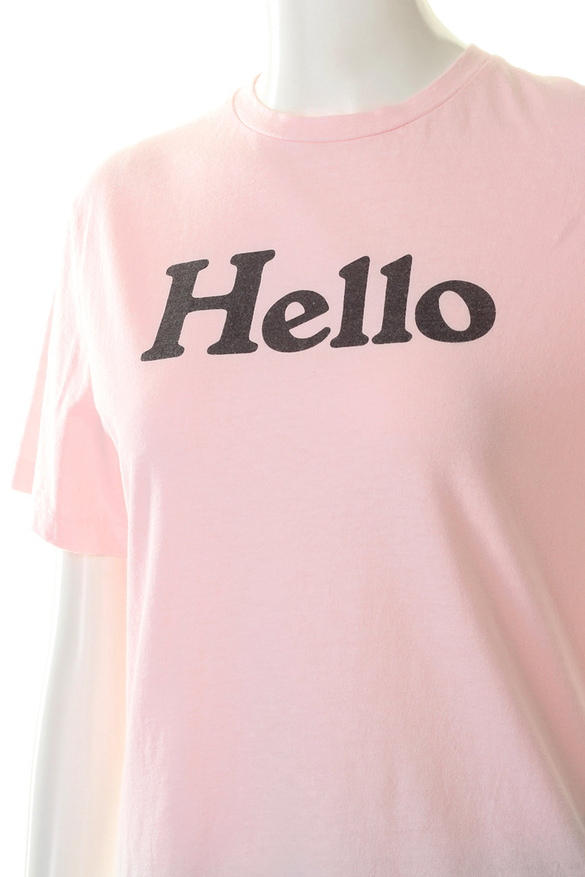 MADISONBLUE(マディソンブルー)｜HELLOクルーネックコットンTシャツ/ピンク の通販｜ELLESHOP・(エル・ショップ)
