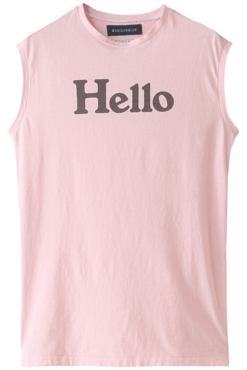 ＜ELLE SHOP＞ MADISONBLUE HELLOノースリーブコットンTシャツ (ピンク 01(S)) マディソンブルー ELLE SHOP