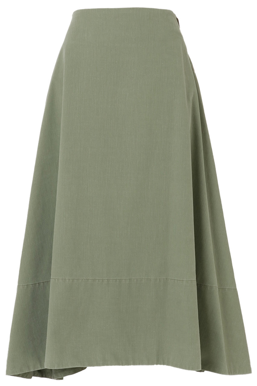 MADISONBLUE MI-MOLLET FLARE SK BACK SATIN バックサテンミモレフレアスカート (カーキ, 02) マディソンブルー ELLE SHOP MADISONBLUE MI-MOLLET FLARE SK BACK SATIN バックサテンミモレフレアスカート (カーキ, 02) マディソンブルー ELLE SHOP